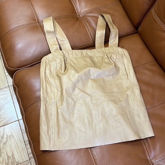 New Ralph Lauren Black Label Leather Top . Sz 2 - Picture 1 of 5